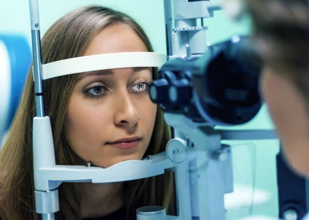 Optometrist performing a comprehensive eye and vision exam